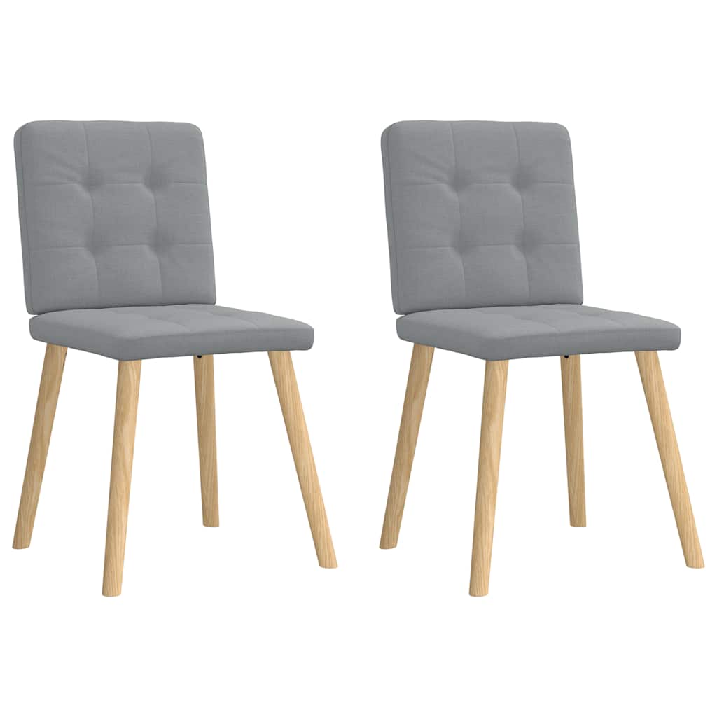 vidaXL Chaises de salle à manger 2 pcs Tissu Gris clair