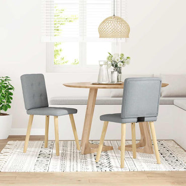 vidaXL Chaises de salle à manger 2 pcs Tissu Gris clair