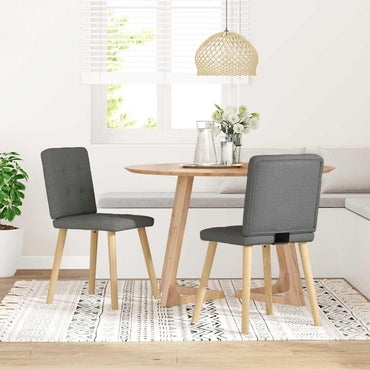 vidaXL Chaises de salle à manger 2 pcs Tissu gris foncé