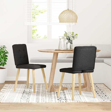vidaXL Chaises de salle à manger 2 pcs Tissu noir
