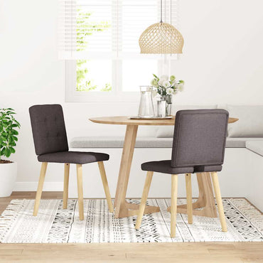 vidaXL Esszimmerstühle 2 Stk. Dunkelbraun Stoff