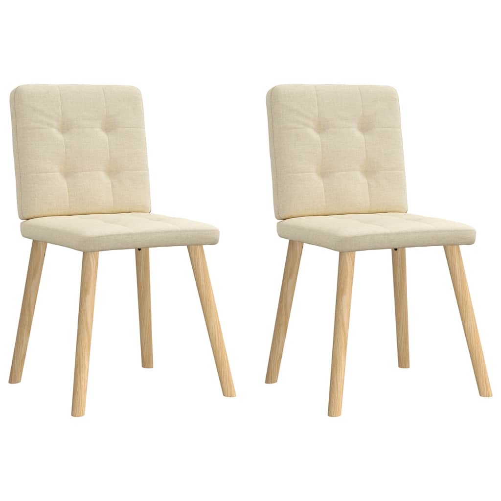 vidaXL Chaises de salle à manger 2 pcs Crème Tissu