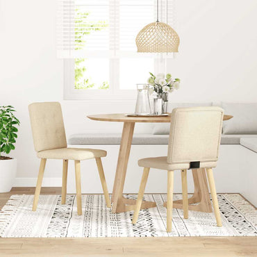 vidaXL Chaises de salle à manger 2 pcs Crème Tissu