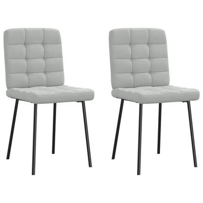vidaXL Esszimmerstühle 2 Stk. Hellgrau Samt