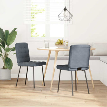 vidaXL Esszimmerstühle 2 Stk. Dunkelgrau Samt