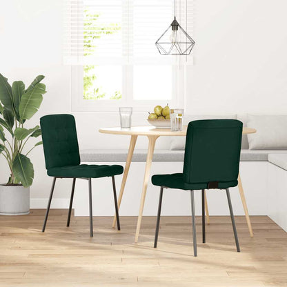 vidaXL Esszimmerstühle 2 Stk. Dunkelgrün Samt