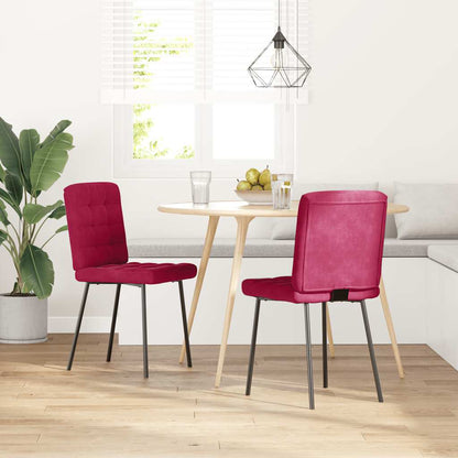 vidaXL Esszimmerstühle 2 Stk. Weinrot Samt