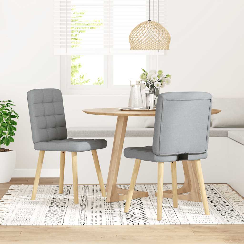 vidaXL Esszimmerstühle 2 Stk. Hellgrau Stoff