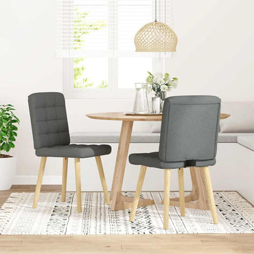 vidaXL Chaises de salle à manger 2 pcs Tissu gris foncé