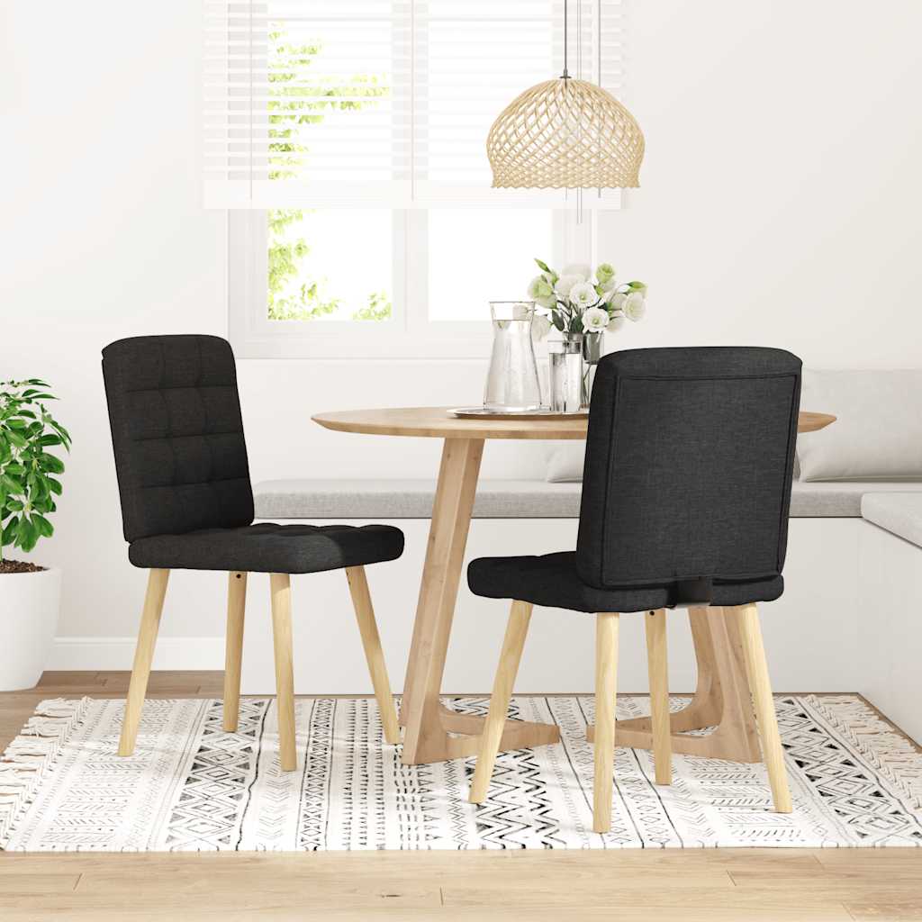 vidaXL Esszimmerstühle 2 Stk. Schwarz Stoff