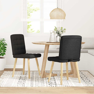 vidaXL Esszimmerstühle 2 Stk. Schwarz Stoff