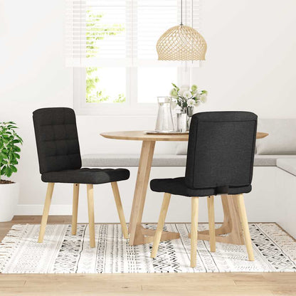 vidaXL Esszimmerstühle 2 Stk. Schwarz Stoff