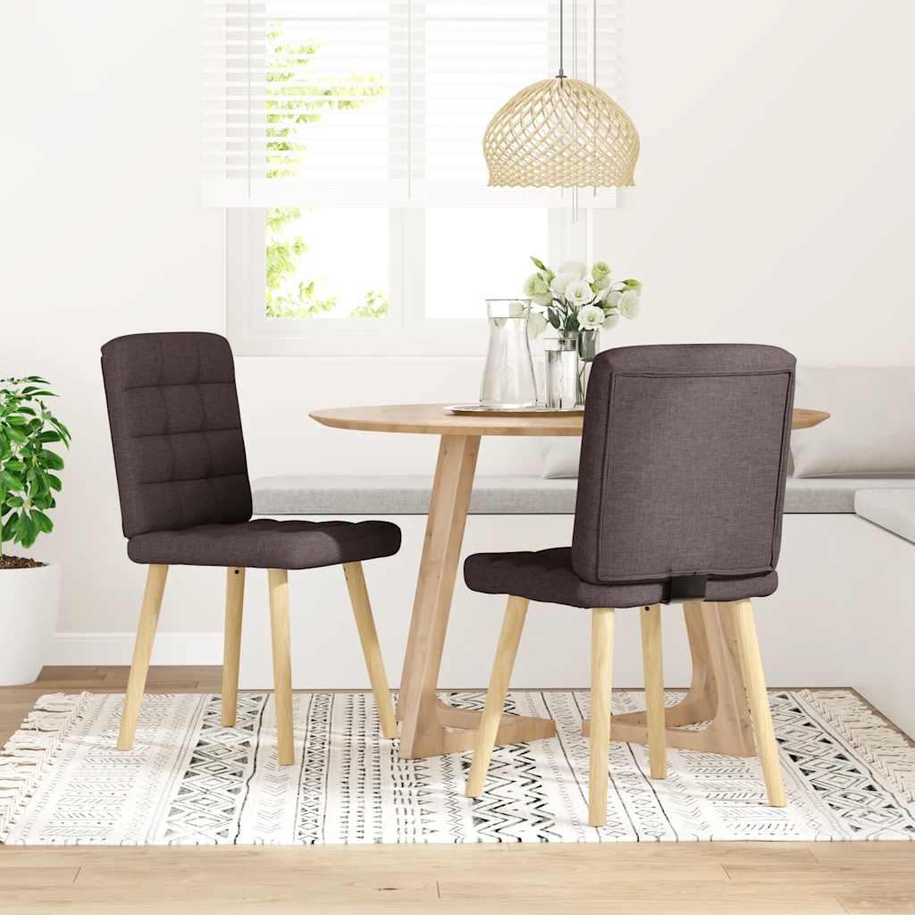Esszimmerstühle 2 Stk. Dunkelbraun Stoff