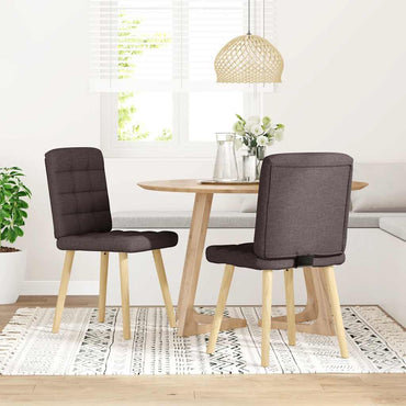 vidaXL Esszimmerstühle 2 Stk. Dunkelbraun Stoff