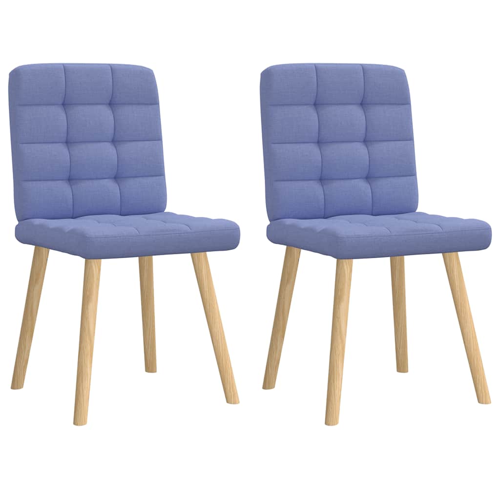 vidaXL Esszimmerstühle 2 Stk. Jeansblau Stoff