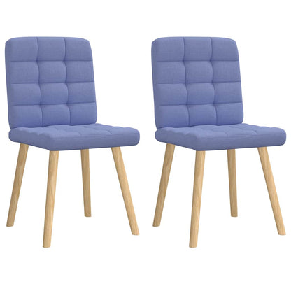 vidaXL Esszimmerstühle 2 Stk. Jeansblau Stoff