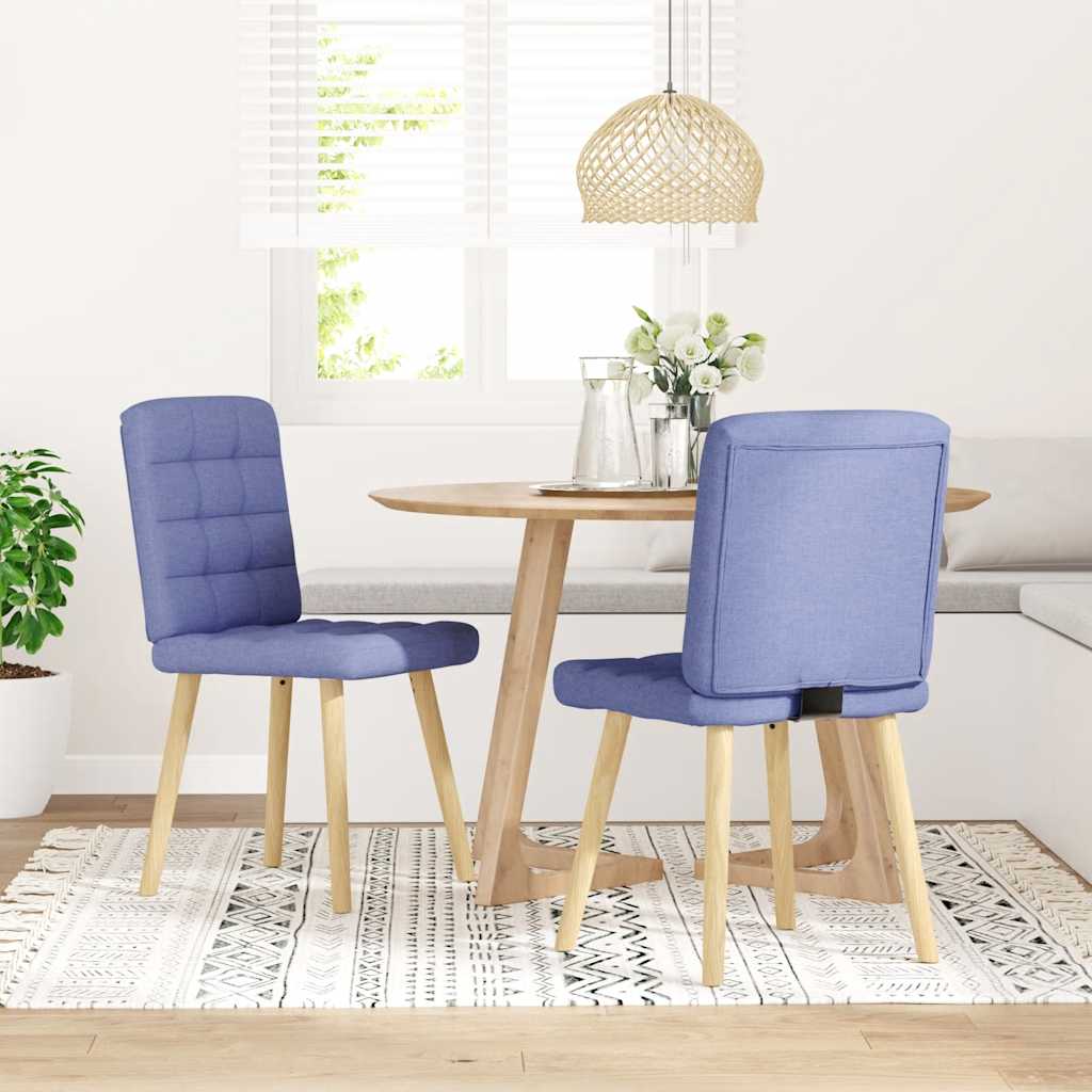 vidaXL Esszimmerstühle 2 Stk. Jeansblau Stoff