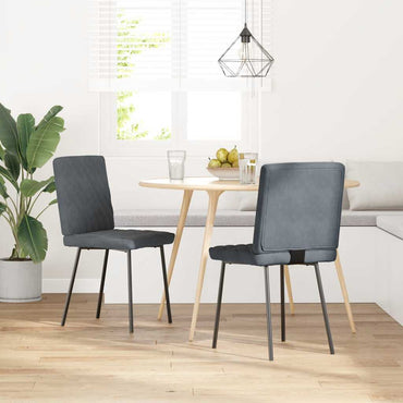 vidaXL Esszimmerstühle 2 Stk. Dunkelgrau Samt