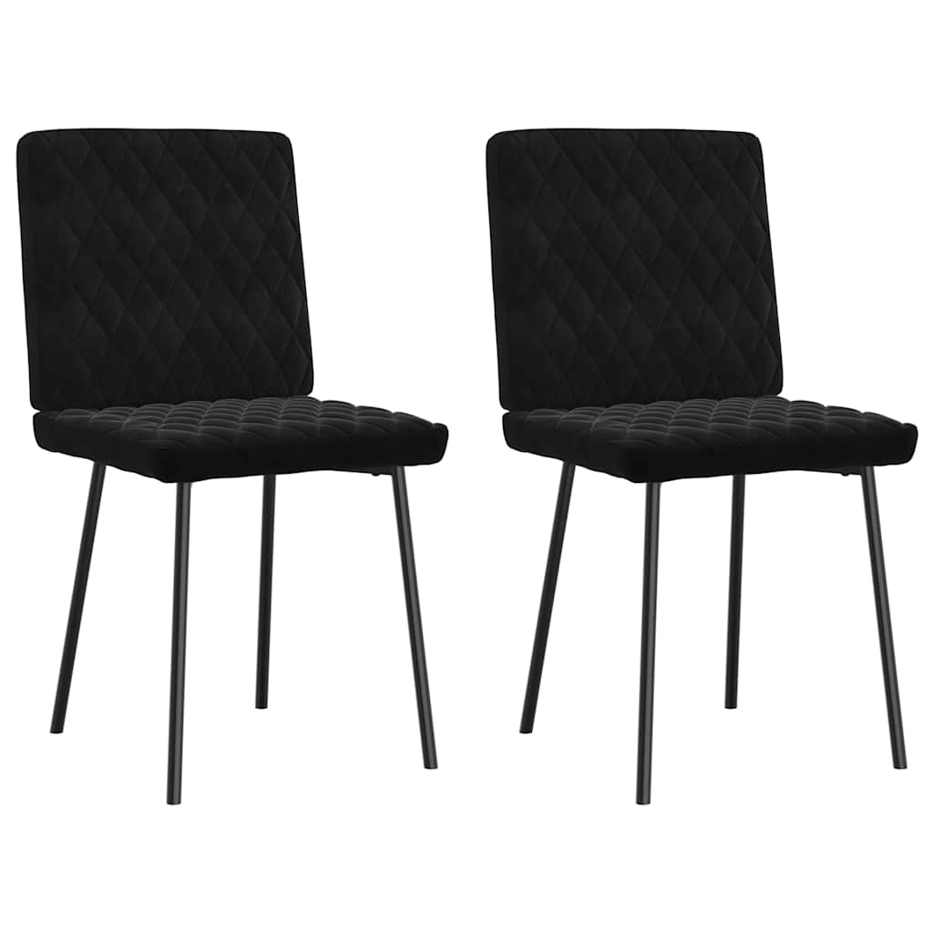 vidaXL Esszimmerstühle 2 Stk. Schwarz Samt