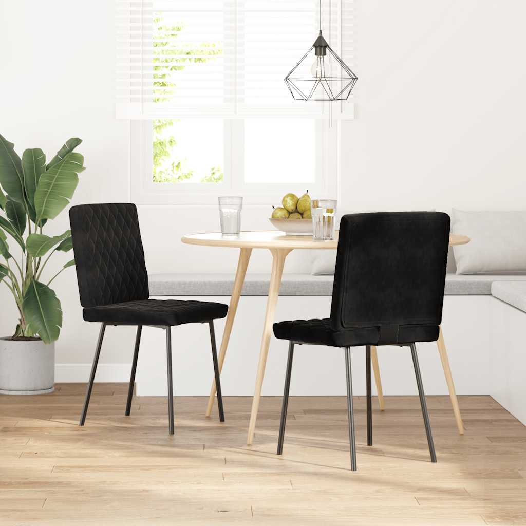 vidaXL Esszimmerstühle 2 Stk. Schwarz Samt