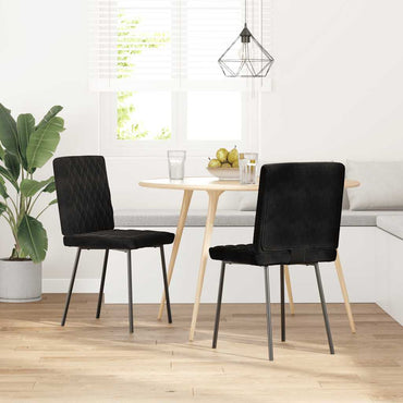 vidaXL Esszimmerstühle 2 Stk. Schwarz Samt