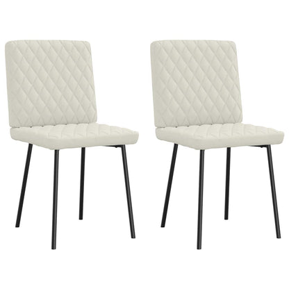 vidaXL Esszimmerstühle 2 Stk. Creme Samt
