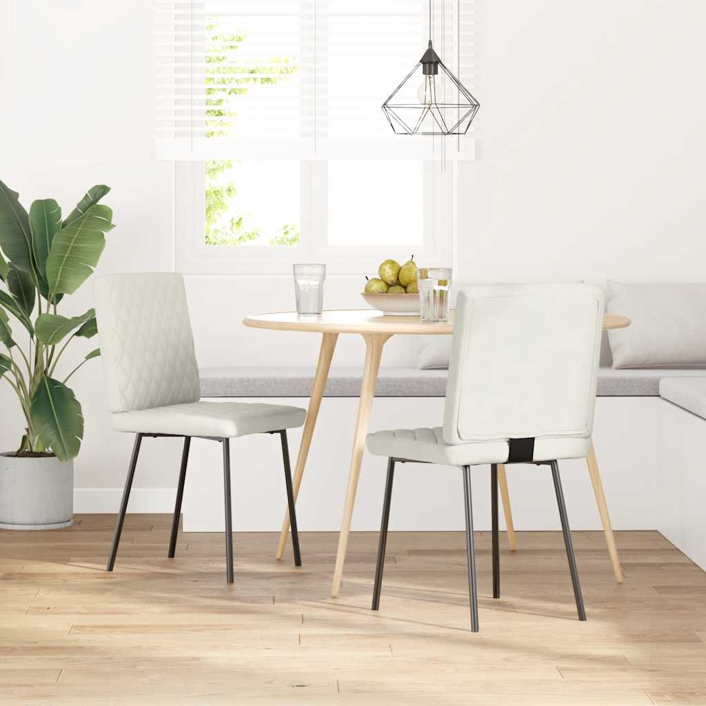 vidaXL Esszimmerstühle 2 Stk. Creme Samt