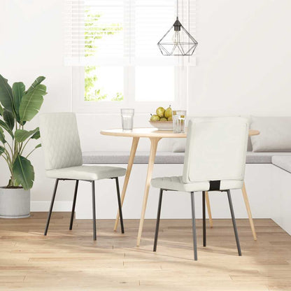 vidaXL Esszimmerstühle 2 Stk. Creme Samt