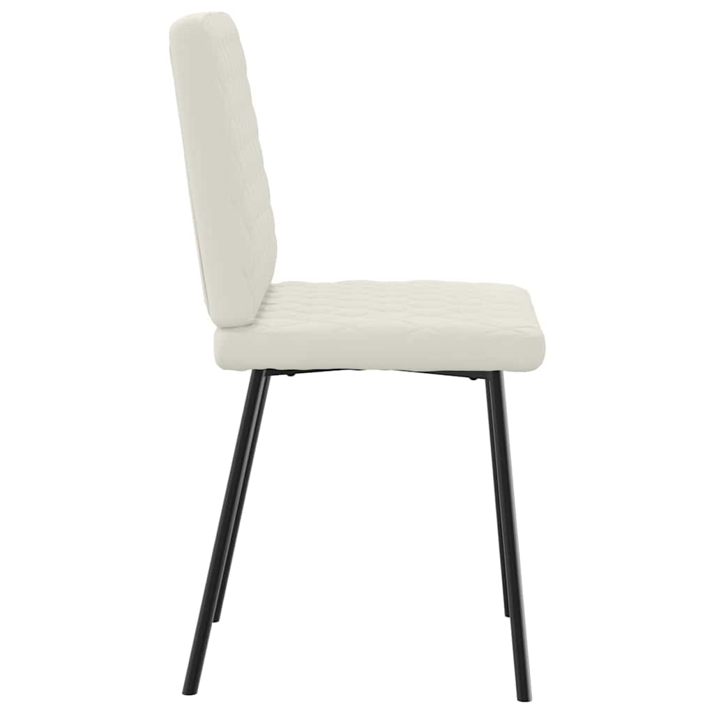vidaXL Esszimmerstühle 2 Stk. Creme Samt