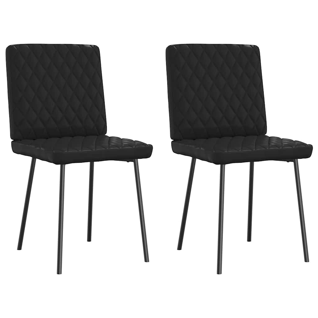 vidaXL Esszimmerstühle 2 Stk. Schwarz Kunstleder