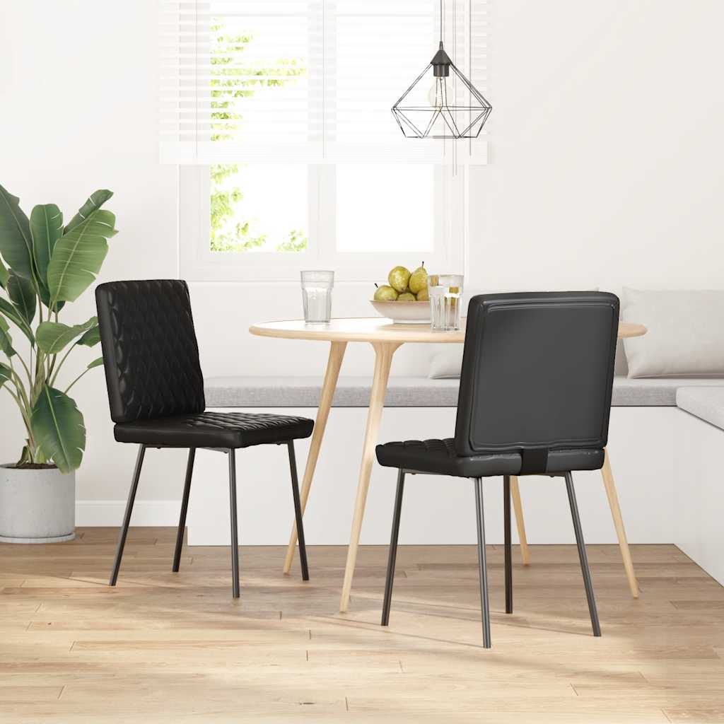 vidaXL Esszimmerstühle 2 Stk. Schwarz Kunstleder