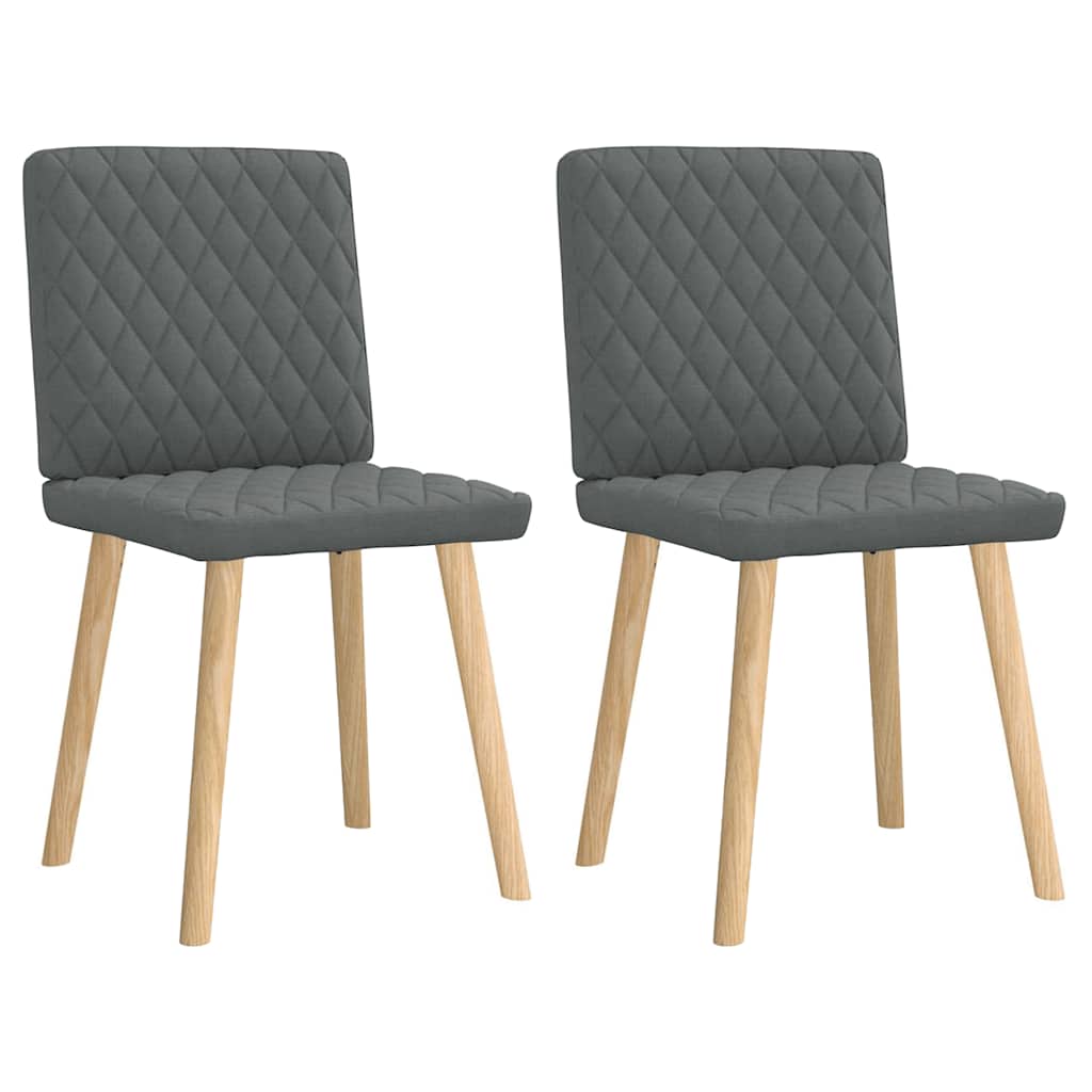 vidaXL Chaises de salle à manger 2 pcs Tissu gris foncé