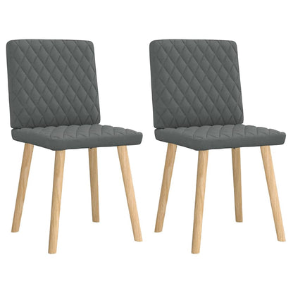 vidaXL Chaises de salle à manger 2 pcs Tissu gris foncé