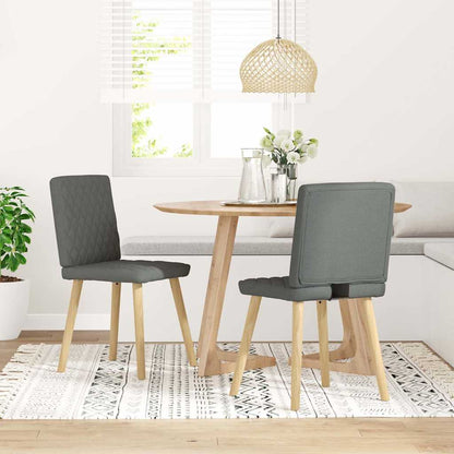 vidaXL Chaises de salle à manger 2 pcs Tissu gris foncé