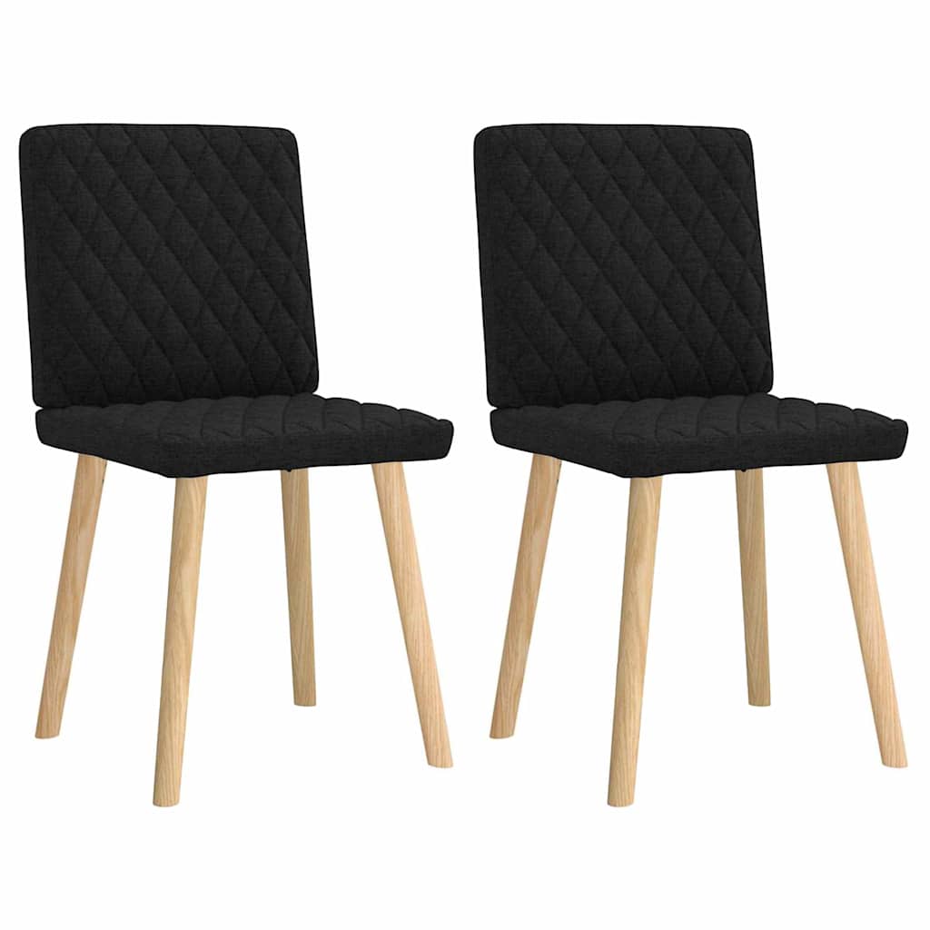 vidaXL Chaises de salle à manger 2 pcs Tissu noir