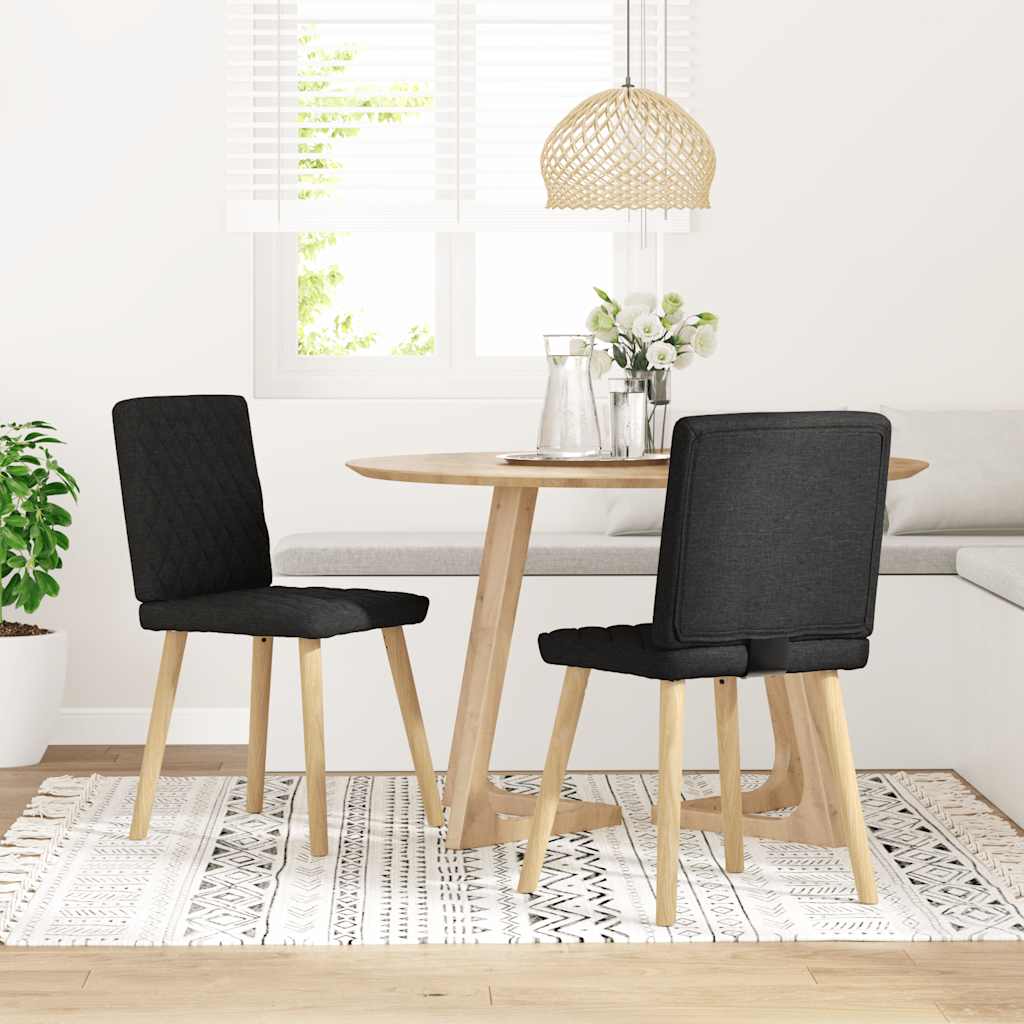 vidaXL Chaises de salle à manger 2 pcs Tissu noir