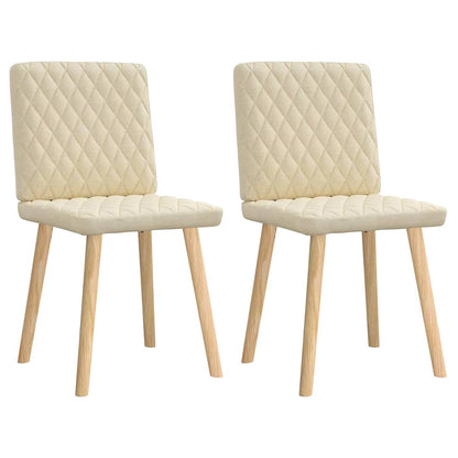 vidaXL Esszimmerstühle 2 Stk. Creme Stoff