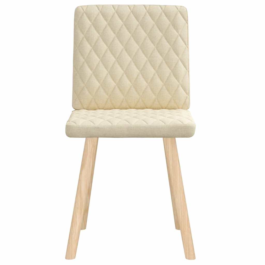 vidaXL Esszimmerstühle 2 Stk. Creme Stoff