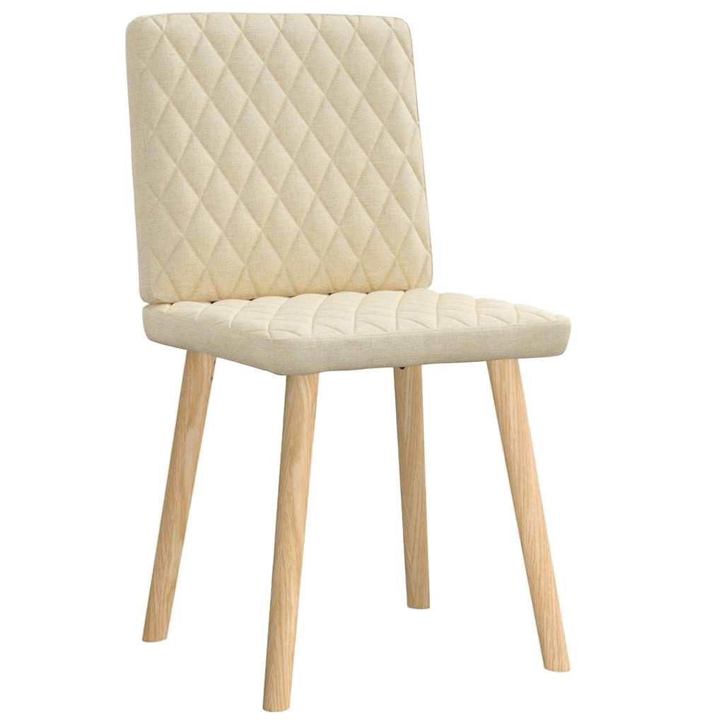 vidaXL Esszimmerstühle 2 Stk. Creme Stoff
