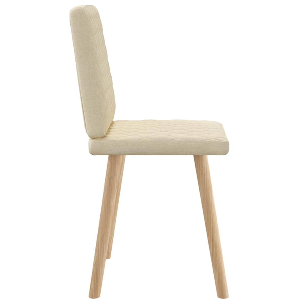 vidaXL Esszimmerstühle 2 Stk. Creme Stoff