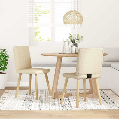 vidaXL Esszimmerstühle 2 Stk. Creme Stoff
