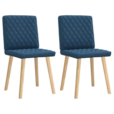 vidaXL Esszimmerstühle 2 Stk. Blau Stoff