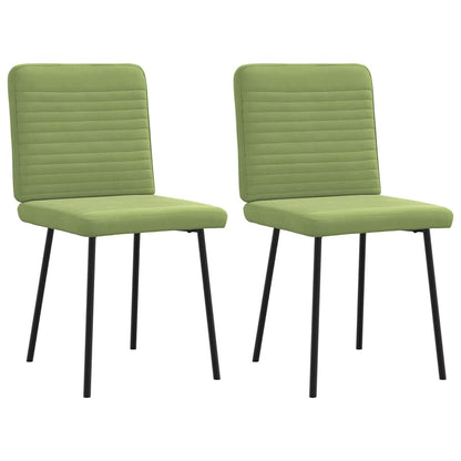 vidaXL Chaises de salle à manger 2 pcs Vert clair Velours