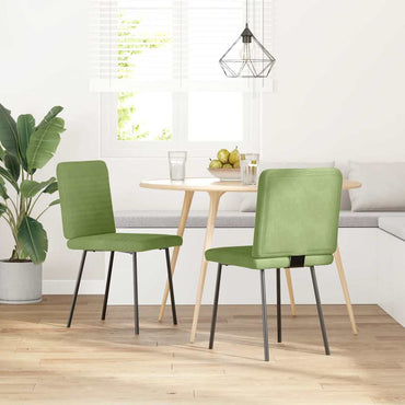 vidaXL Chaises de salle à manger 2 pcs Vert clair Velours