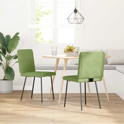 vidaXL Chaises de salle à manger 2 pcs Vert clair Velours