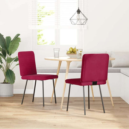 vidaXL Esszimmerstühle 2 Stk. Weinrot Samt