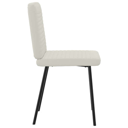 Esszimmerstühle 2 Stk. Creme Samt