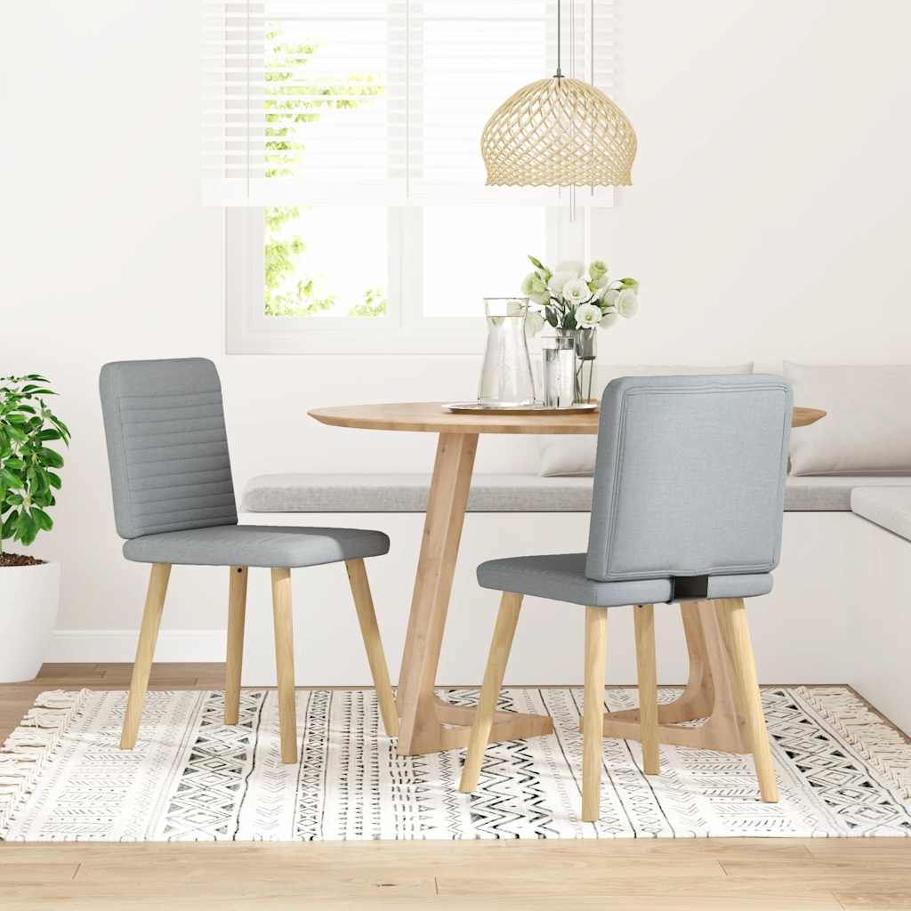 vidaXL Esszimmerstühle 2 Stk. Hellgrau Stoff