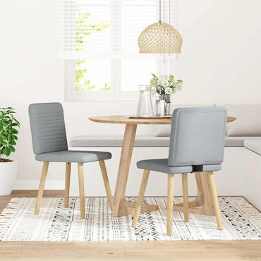 vidaXL Esszimmerstühle 2 Stk. Hellgrau Stoff