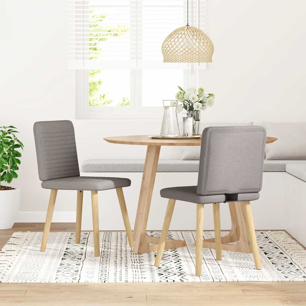 vidaXL Esszimmerstühle 2 Stk. Taupe Stoff